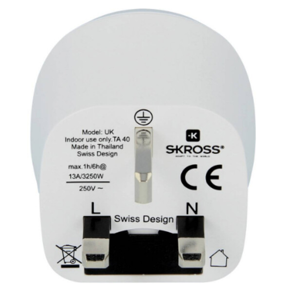 Skross Fuente energética Adaptador de viaje Europe to UK