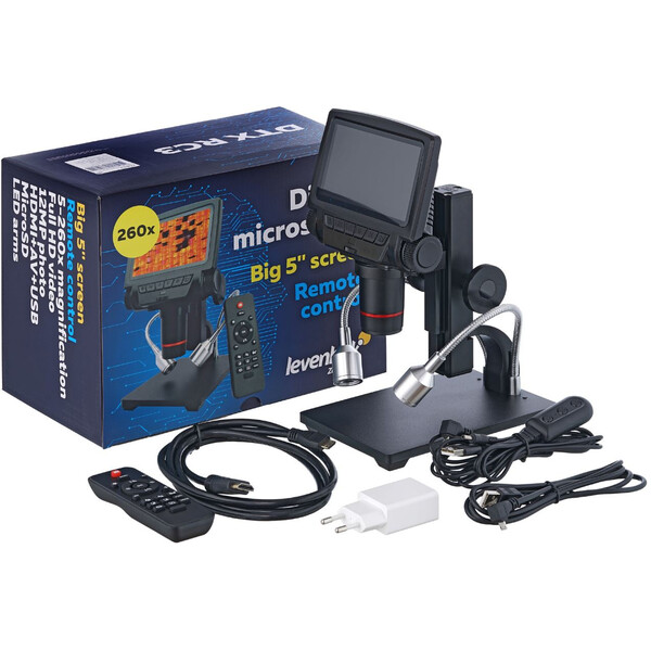 Levenhuk Microscopio DTX RC3, Digital, 5-15x opc., -260x digit.