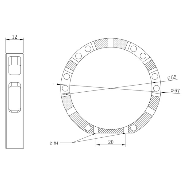 Omegon Abrazaderas para telescopios guía para 40/180 APO
