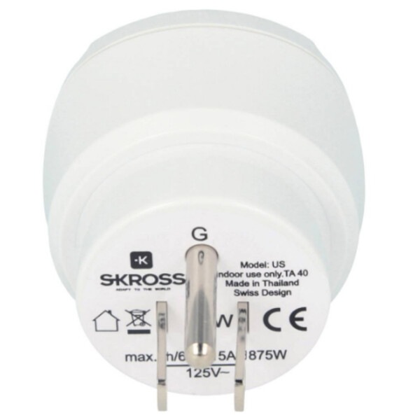Skross Fuente energética Adaptador de viaje Europe to USA
