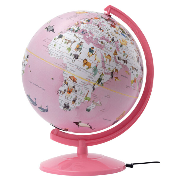 emform Globo terráqueo Wildlife World Light Pink 25cm