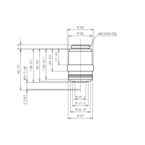 Evident Olympus Objetivo Olympus LUCPLFLN20XRC/0,45