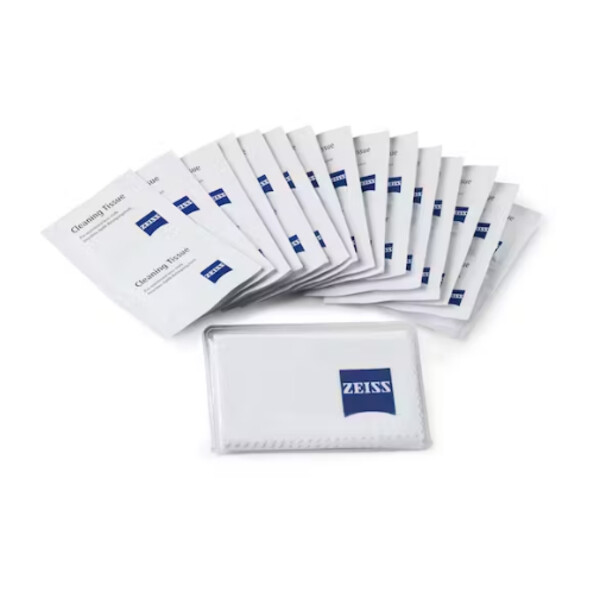 ZEISS 20 toallitas húmedas + paño de microfibra de 18 x 18 cm