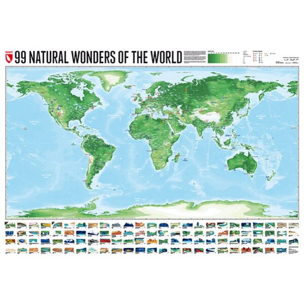 Marmota Maps Mapamundi 99 Natural Wonders (140x100)