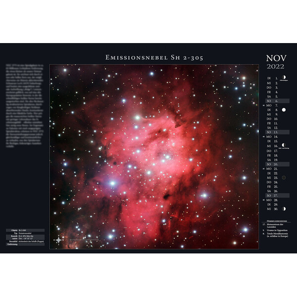 Astronomie-Verlag Calendarios Weltraum-Kalender 2022