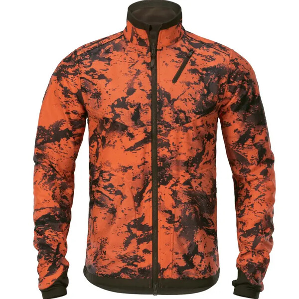 Härkila Chaqueta reversible de forro polar Wildboar Pro, verde sauce/AXIS MSP naranja Wildboar, talla XXL