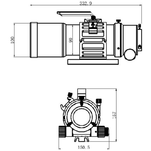 TS Optics Refractor apocromático AP 76/418