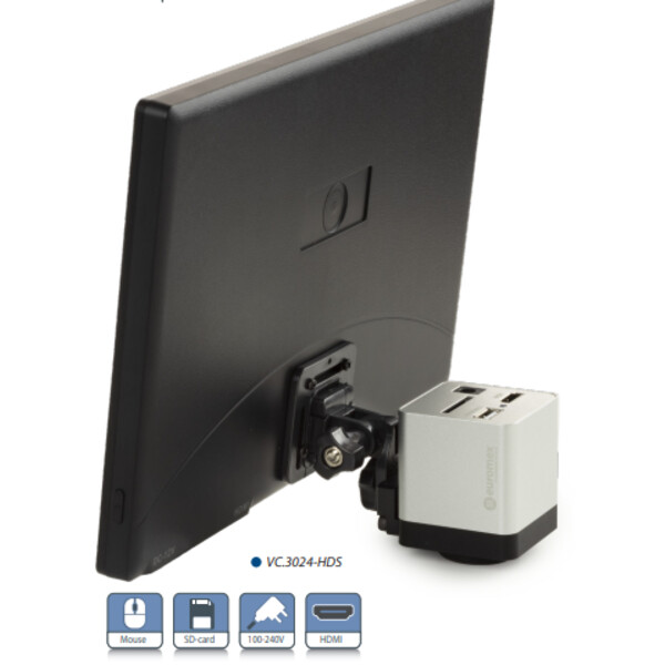 Euromex Cámara HD-Mini de con pantalla, VC.3024-HDS, color, CMOS, 1/2,8, 2 MP, HDMI