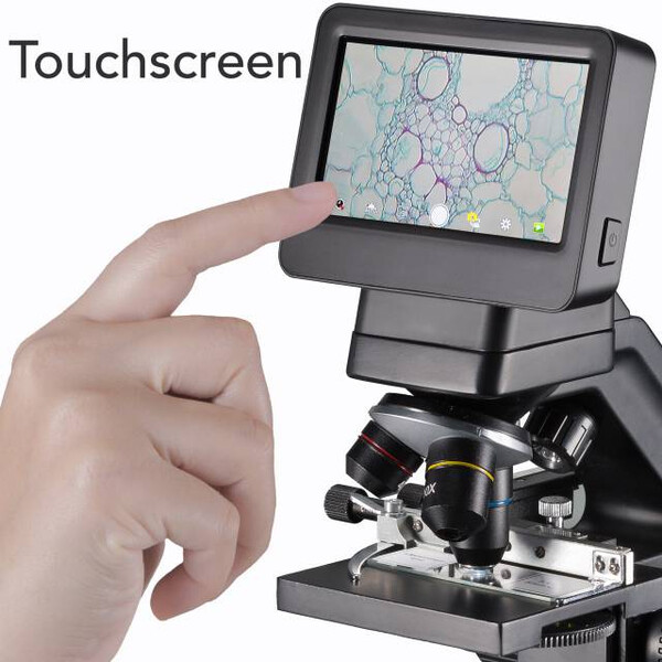 Bresser Biolux Touch, pantalla, 30x-1125x, AL/DL, LED, 5 MP, HDMI, Microscopios para la escuela y el hobby