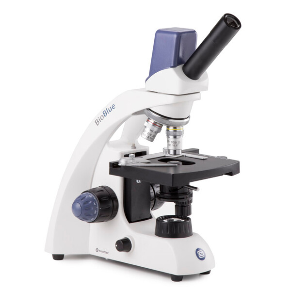 Euromex Microscopio BioBlue, BB.4225, digital, mono, DIN, 40x - 400x, 10x/18, LED, 1W, con platina en cruz