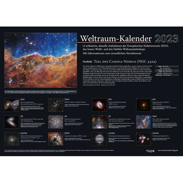 Astronomie-Verlag Calendarios Weltraum-Kalender 2023