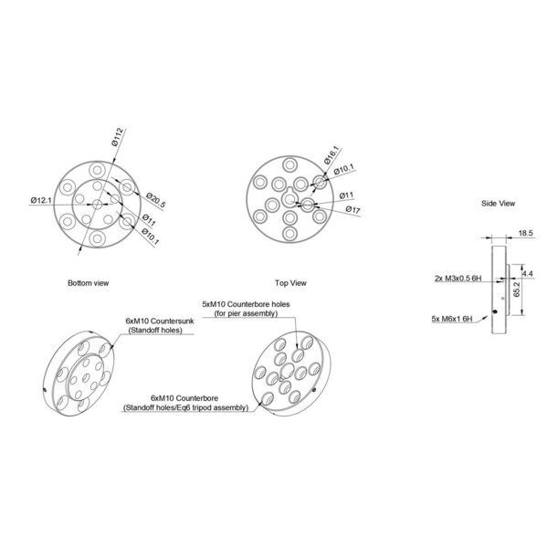 PegasusAstro Adaptador para trípode Universal para NYX-101