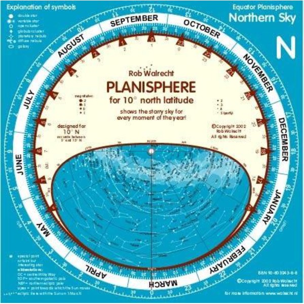 TS Optics Mapa astronómico doble planisferio