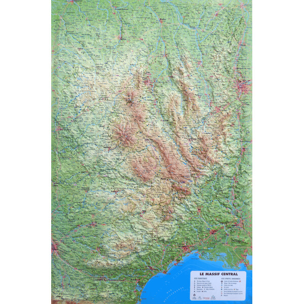 3Dmap Mapa regional Le Massif Central