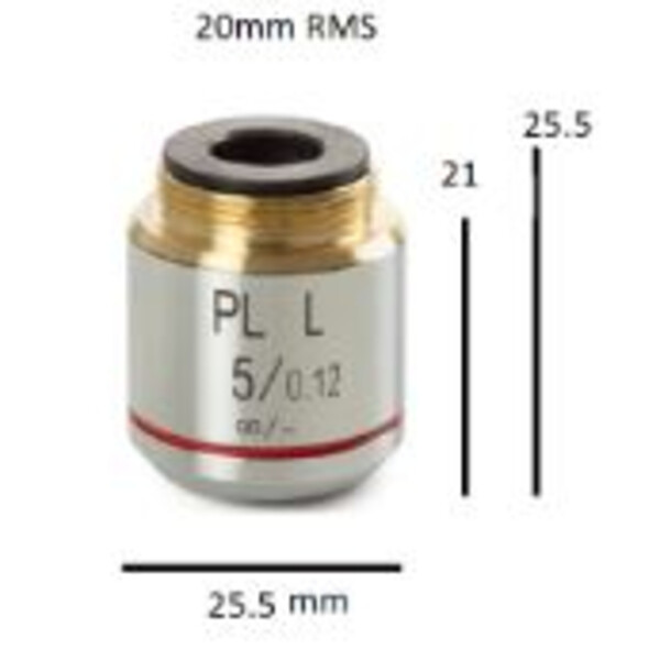 Euromex objetivo Objektiv BS.8105, Plan PL 5x/0.12, w.d. 26.1 mm, infinity (bScope)