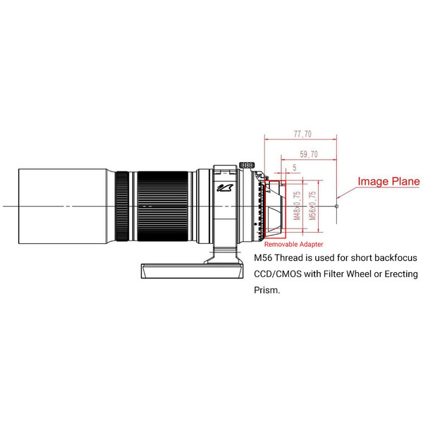 William Optics Refractor apocromático AP 51/250 Black&White Cat 51 OTA