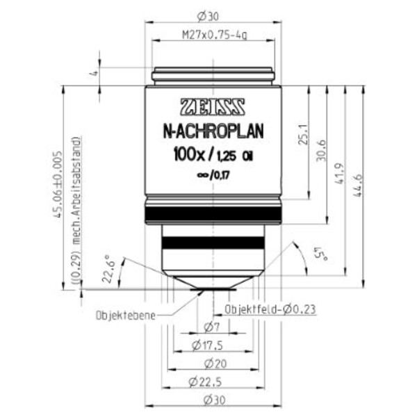 ZEISS Objetivo N-Achroplan 100x/1,25 Oil M27