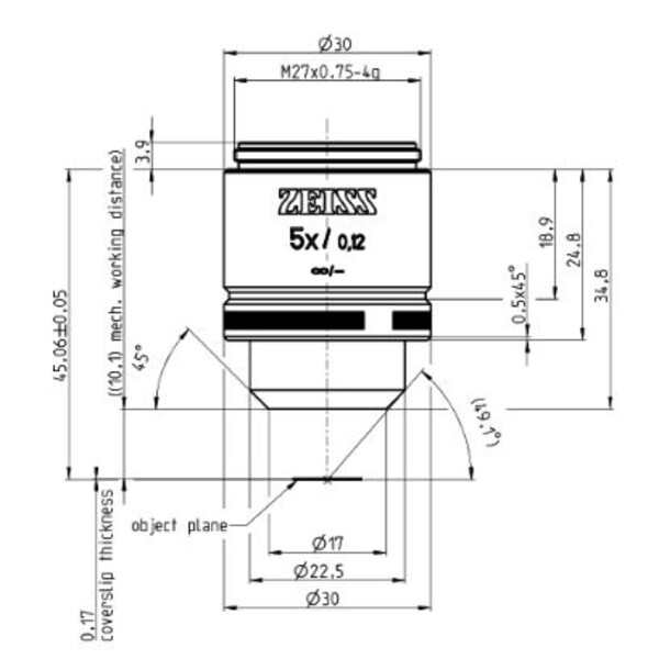 ZEISS Objetivo Plan A 5x/0,12 M27