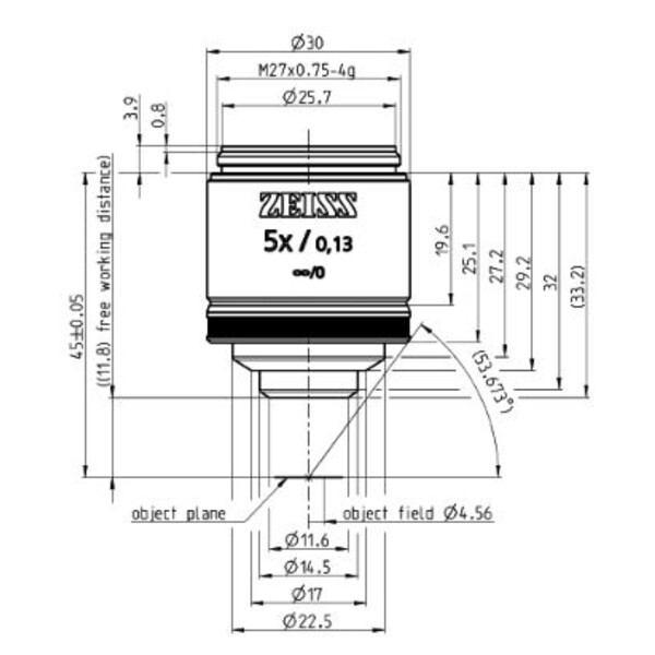 ZEISS Objetivo EC Epiplan 5x/0,13 M27