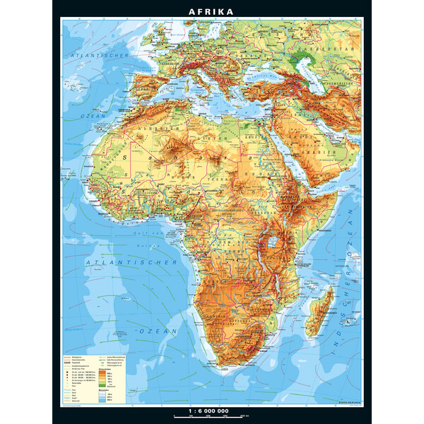 PONS Mapa continental África físico (157 x 206 cm)