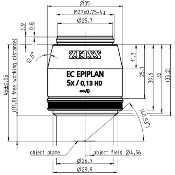 ZEISS Objetivo EC Epiplan 5x/0,13 HD wd=11,8mm