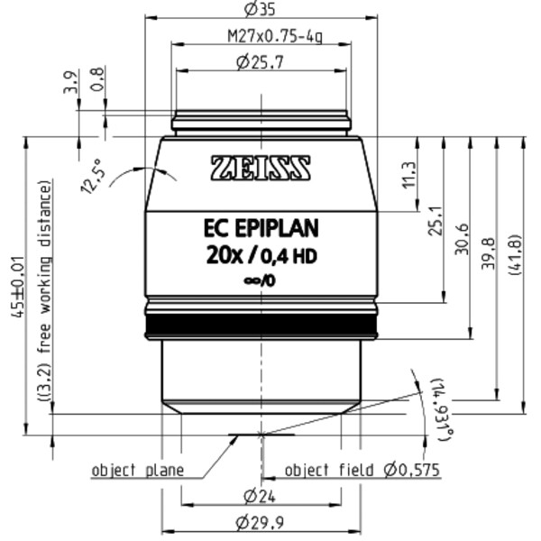 ZEISS Objetivo EC Epiplan 20x/0,4 HD wd=3,2mm