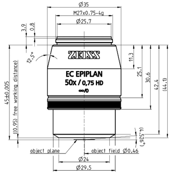 ZEISS Objetivo EC Epiplan 50x/0,75 HD wd=1,0mm