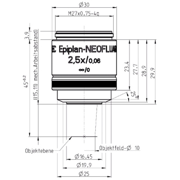ZEISS Objetivo EC Epiplan-Neofluar 2,5x/0,06 wd=15,1mm