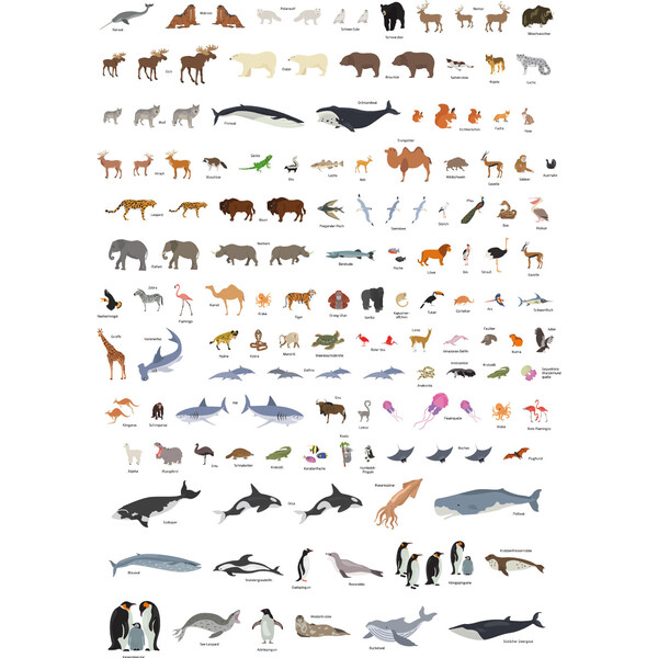 GeoMetro Mapas infantiles El mundo de los animales (84 x 60 cm)