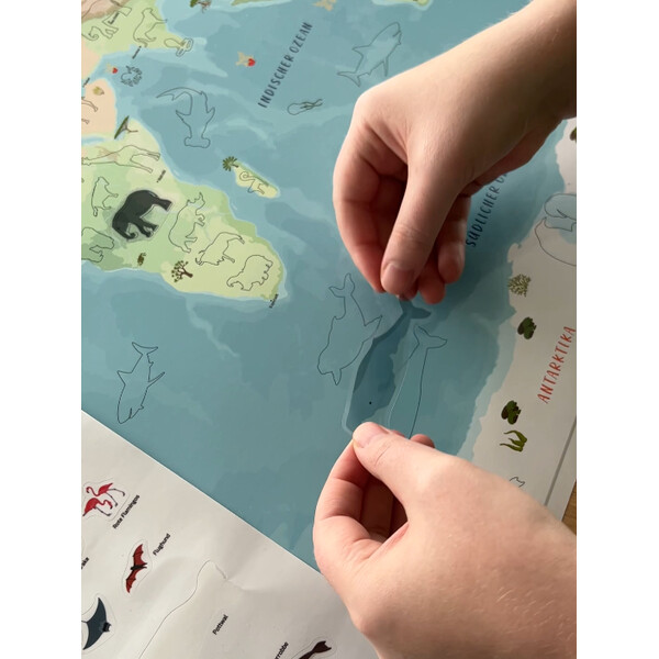 GeoMetro Mapas infantiles El mundo de los animales (84 x 60 cm)