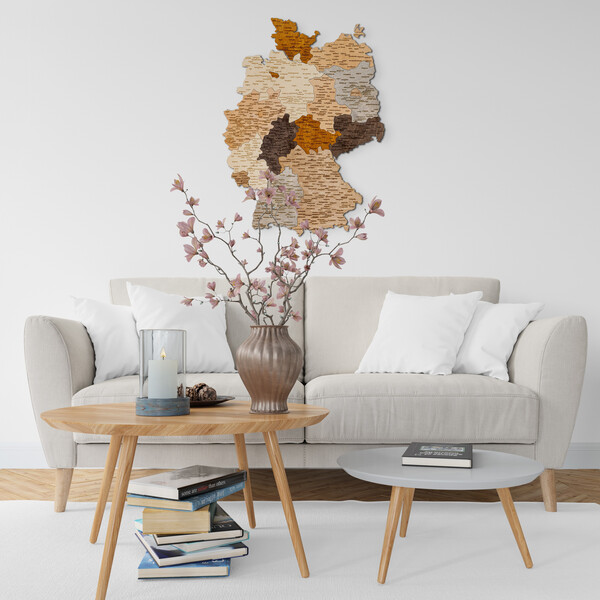 Abraham Wood Decor Mapa Puzzle de Alemania de madera (60 x 80 cm)