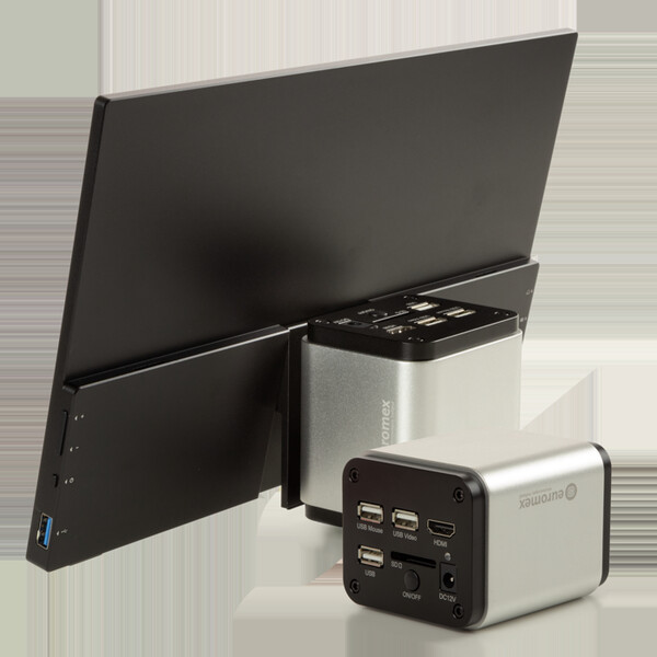 Euromex Cámara VC.3039-HDS, color, 1/2,8", 1,45 µm, 60/30 fps, 8 MP, HDMI/USB, pantalla HD de 13 pulgadas