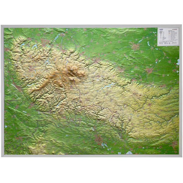 Georelief Mapa en relieve del Harz en 3D (77 x 57 cm)