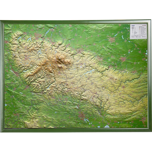 Georelief Mapa en relieve del Harz en 3D (77 x 57 cm)