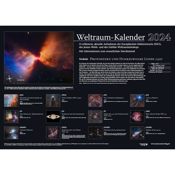 Astronomie-Verlag Calendarios Weltraum-Kalender 2024