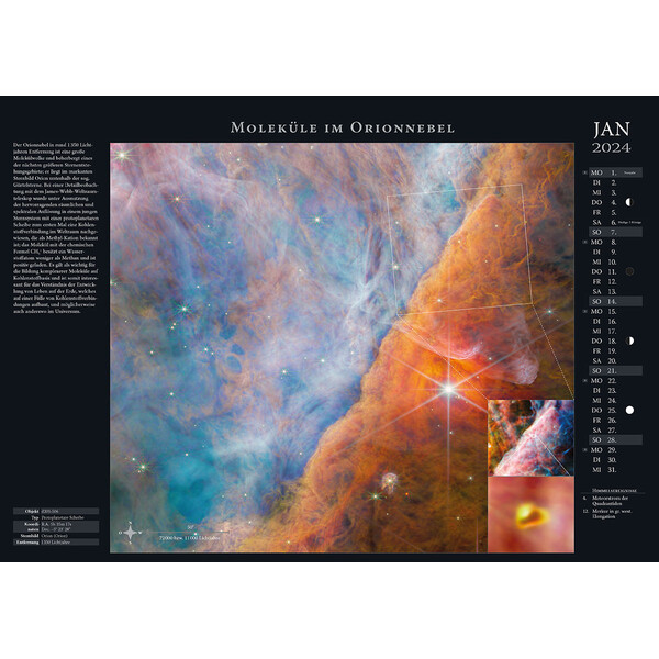 Astronomie-Verlag Calendarios Weltraum-Kalender 2024