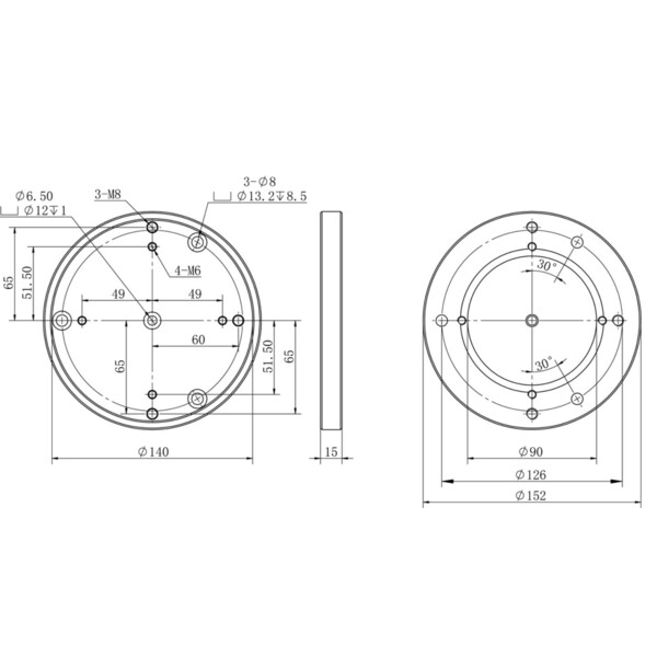 iOptron Alargador de mástil MiniPier HAE69/HAE43/HAZ71