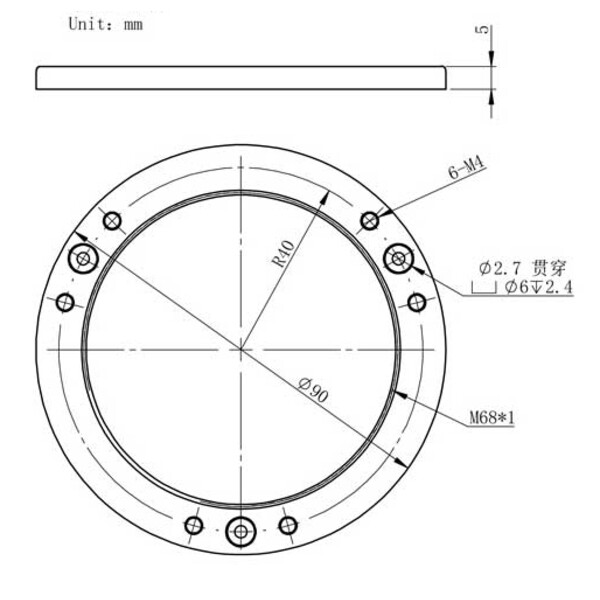 ZWO Brida inclinable M68