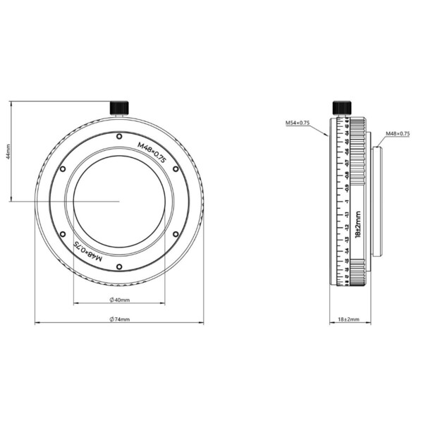 Askar Tubos de extensión Adapter M54/M48 16-20 mm