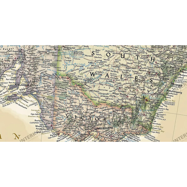 National Geographic Mapa continental Australia (77 x 69 cm)