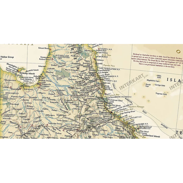 National Geographic Mapa continental Australien (77 x 69 cm)