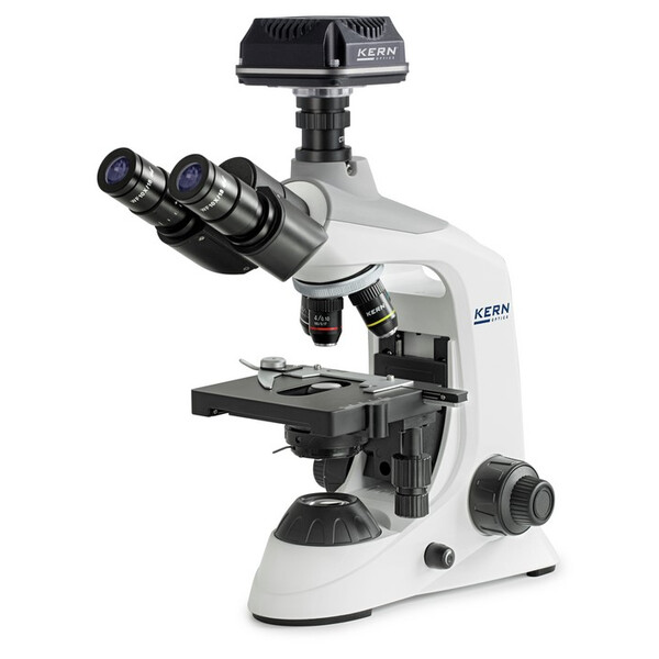 Kern Set de microscopio digital, OBE 124C825, HF, digital, 1,25 Condensador de Abbe, fijo, USB 2.0, 40-400x, Dl, 3W LED, DIN, 5,1 MP