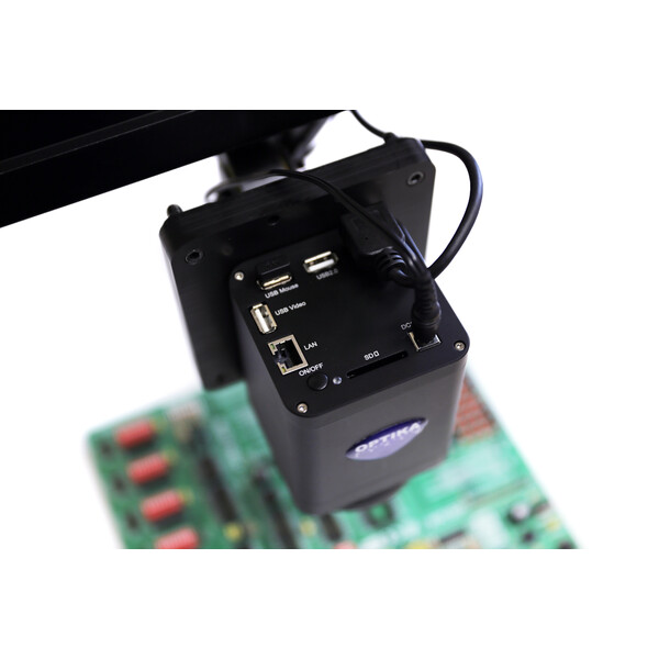 Optika Microscopio IS-4K3, zoom óptico 1x-18x, autofoco, 8 MP, 4K Ultra HD, soporte pantógrafo, 15,6
