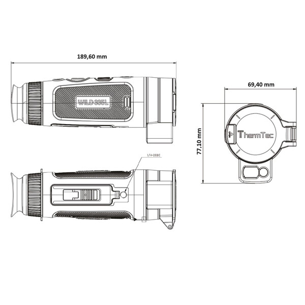 ThermTec Cámara térmica Wild 335L Laser Rangefinder