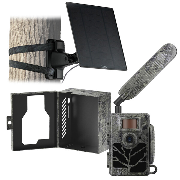 ZEISS Cámara de caza Set Secacam 5 & carcasa metálica & panel solar