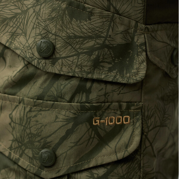 Fjällräven Pantalón de caza Barents Pro M, 626-662 Camo verde-Bosque profundo, 50