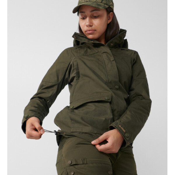 Fjällräven Chaqueta Forest Hybrid W, 633 Dark Olive, L