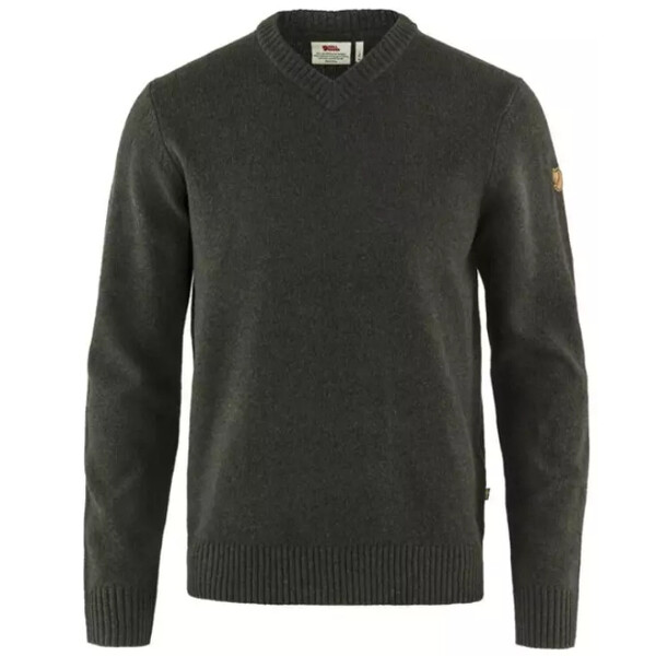 Fjällräven Jersey con cuello en V M, 633 Dark Olive, talla S