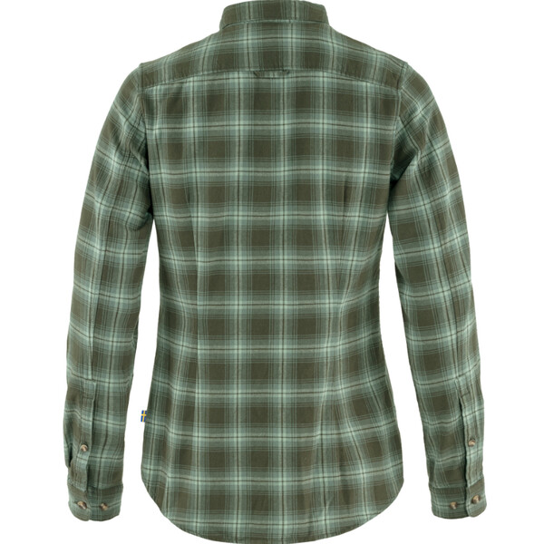 Fjällräven Camisa de franela Övik W, 662-614 Deep Forest-Patina Green, XS