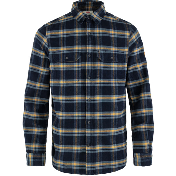 Fjällräven Camisa de franela pesada Övik M, 555-232 Azul marino oscuro-marrón alforfón, S